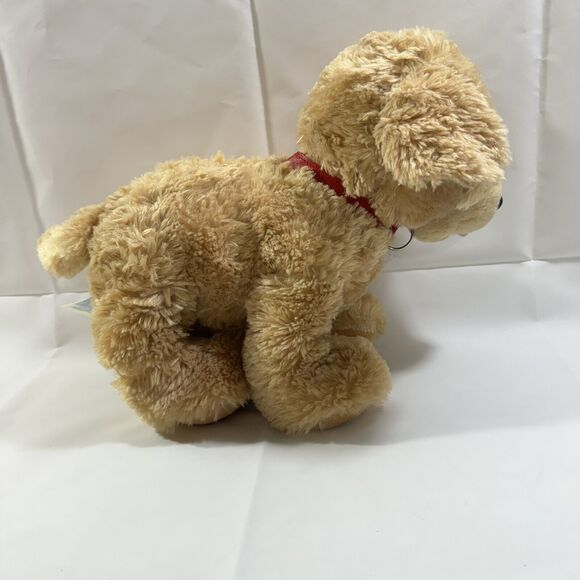 Build A Bear Red Collar Brown Golden Retriever Puppy 13” Plush With Pink Outfit - Picture 10 of 10